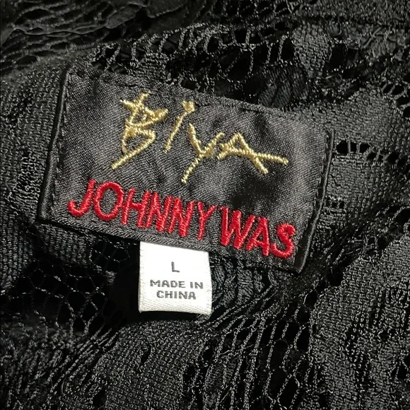 JOHNNY WAS BY BIYA EMBROIDERED AND LACE Black and Multicolor Maxi Dress - Picture 11 of 11